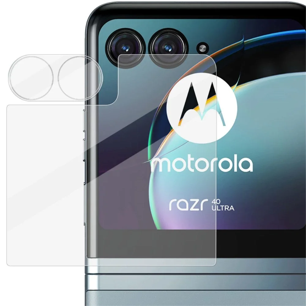 Imak Motorola Razr 40 Ultra Skjermbeskytter for ytterskjerm og linsebeskytter i herdet glass Gjennomsiktig