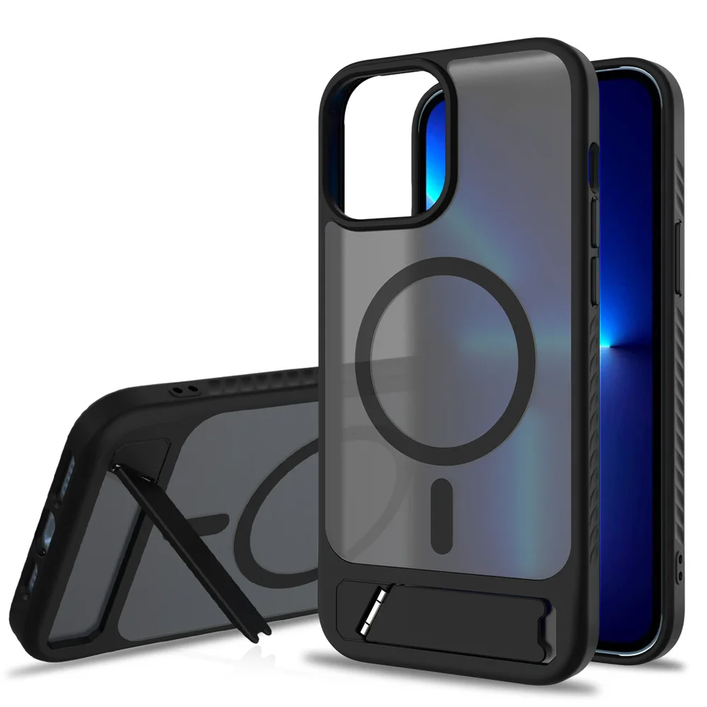iPhone 13 Pro Max Magnetisk hybriddeksel med innebygd stativ, Svart iPhone 13 Pro Max Magnetisk hybriddeksel med innebygd stativ, Svart