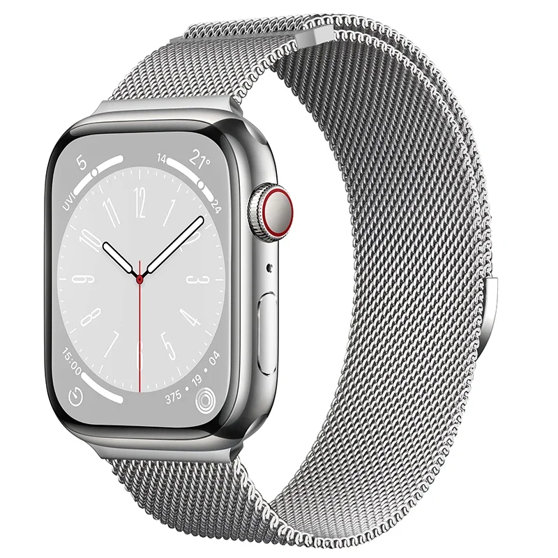 Apple Watch Series 1-3 42mm Reim Milanese Loop, Sølv