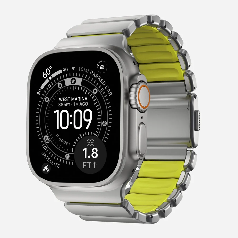 Nomad Apple Watch Series 10 46mm Reim Stratos, Natural Titanium - Volt