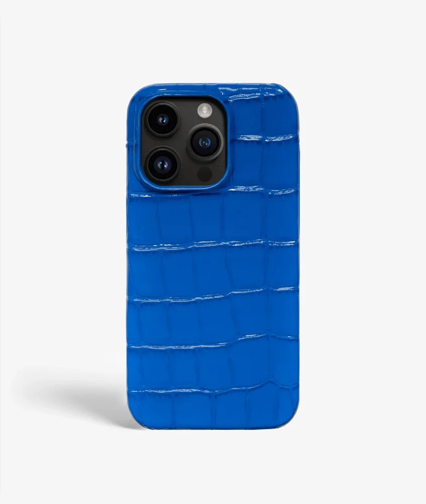 The Case Factory iPhone 14 Pro Deksel Croco Blå The Case Factory iPhone 14 Pro Deksel Croco Blå