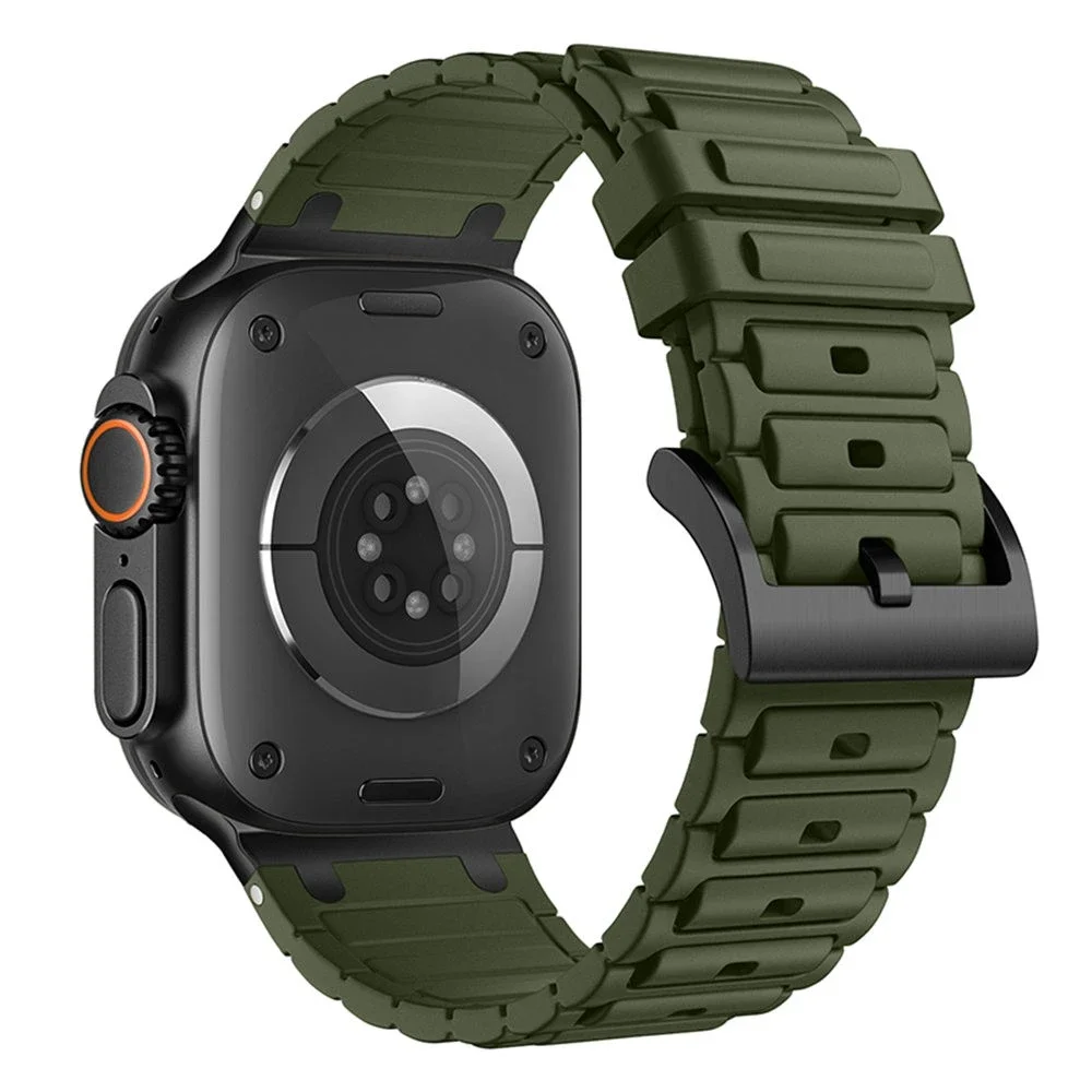 Apple Watch SE 3 44mm Tough Reim i silikon, Mørk grønn