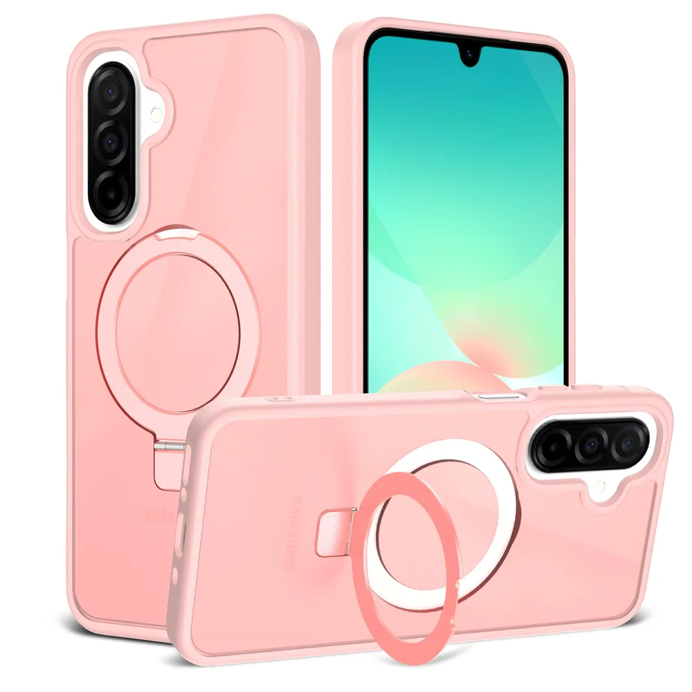 Samsung Galaxy A18 Magnetic hybriddeksel med stativfunksjon, Rosa
