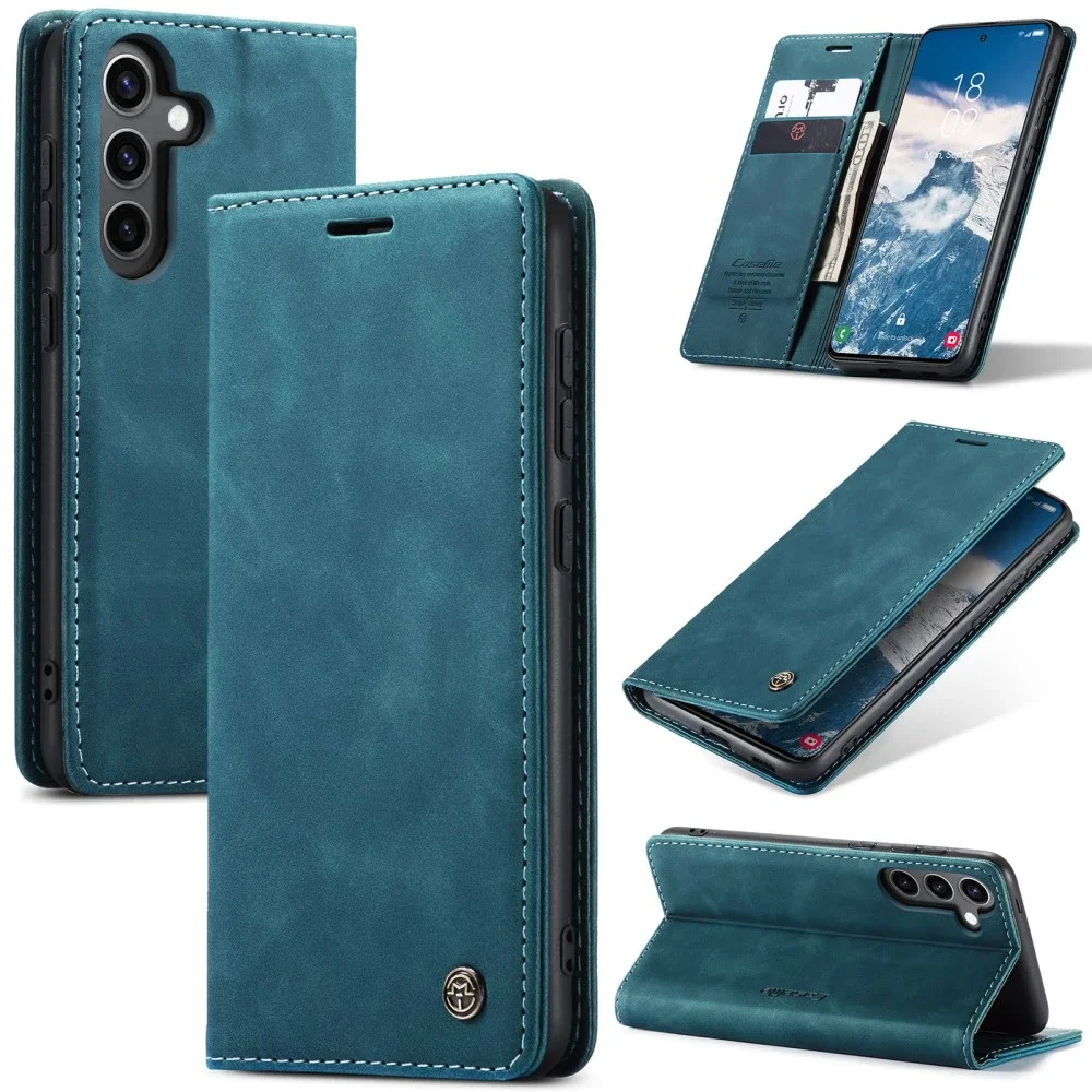 CaseMe Samsung Galaxy S24 FE Slankt lommeboketui, Blå