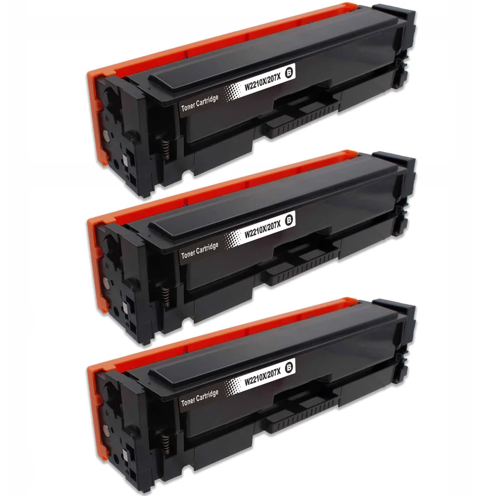 3-pack Toner HP Color Laser MFP 179fwg – erstatter HP 207X / W2210X, Svart, 3150 sider