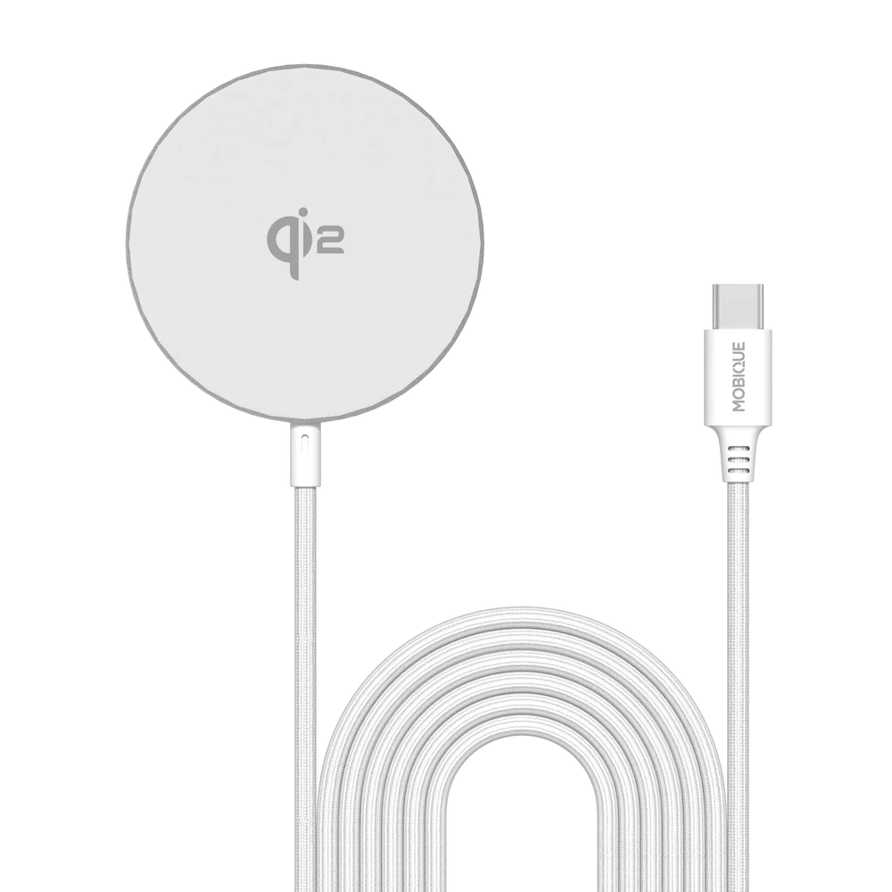 Mobique Apple iPhone 13 Mini Qi2 Magnetisk Trådløs Lader 15W, Hvit