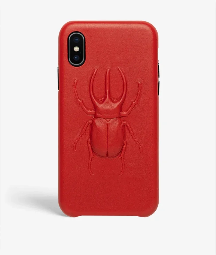 The Case Factory iPhone Xs Max Deksel Beetle Calf Red