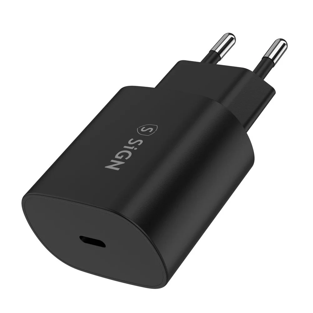 SiGN USB-C Vegglader PD 25W, Svart