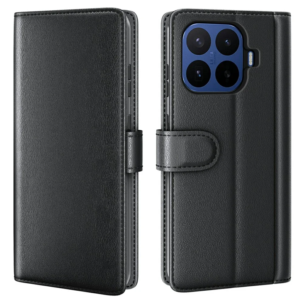 Xiaomi 17T Pro Lommeboketui i ekte skinn, Svart Xiaomi 17T Pro Lommeboketui i ekte skinn, Svart