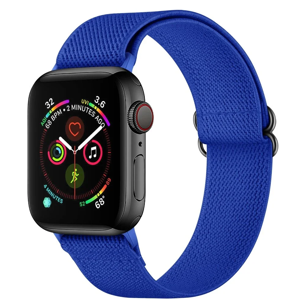 Apple Watch Series 9 41mm Elastisk reim, Blå Apple Watch Series 9 41mm Elastisk reim, Blå