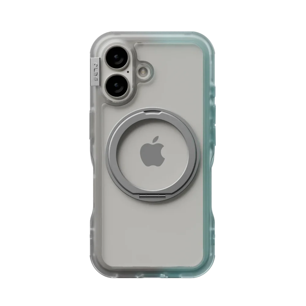 PLES iPhone 16 Arche MagSafe Deksel med stativ Silver/Blue