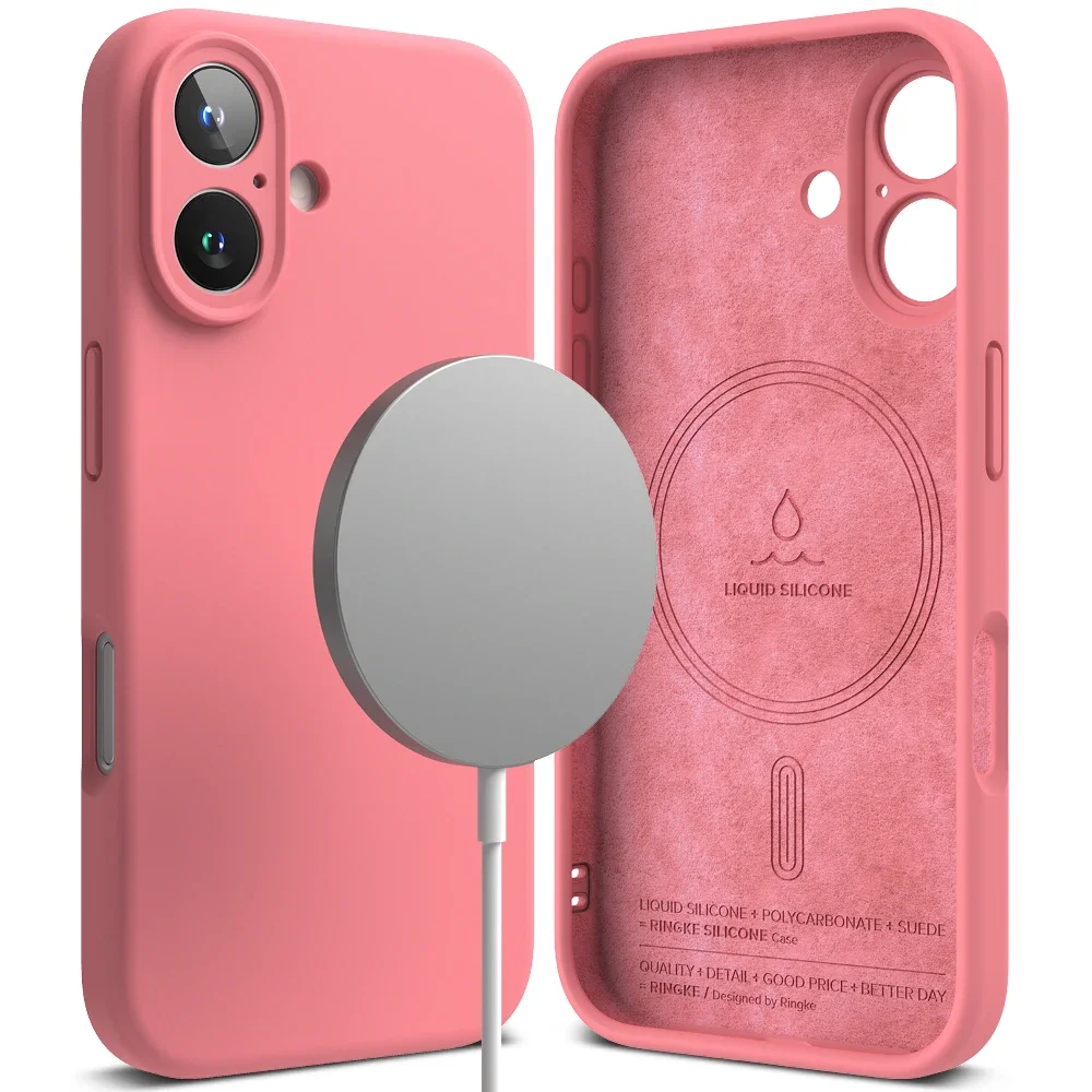 Ringke iPhone 16 MagSafe silikondeksel, Pink