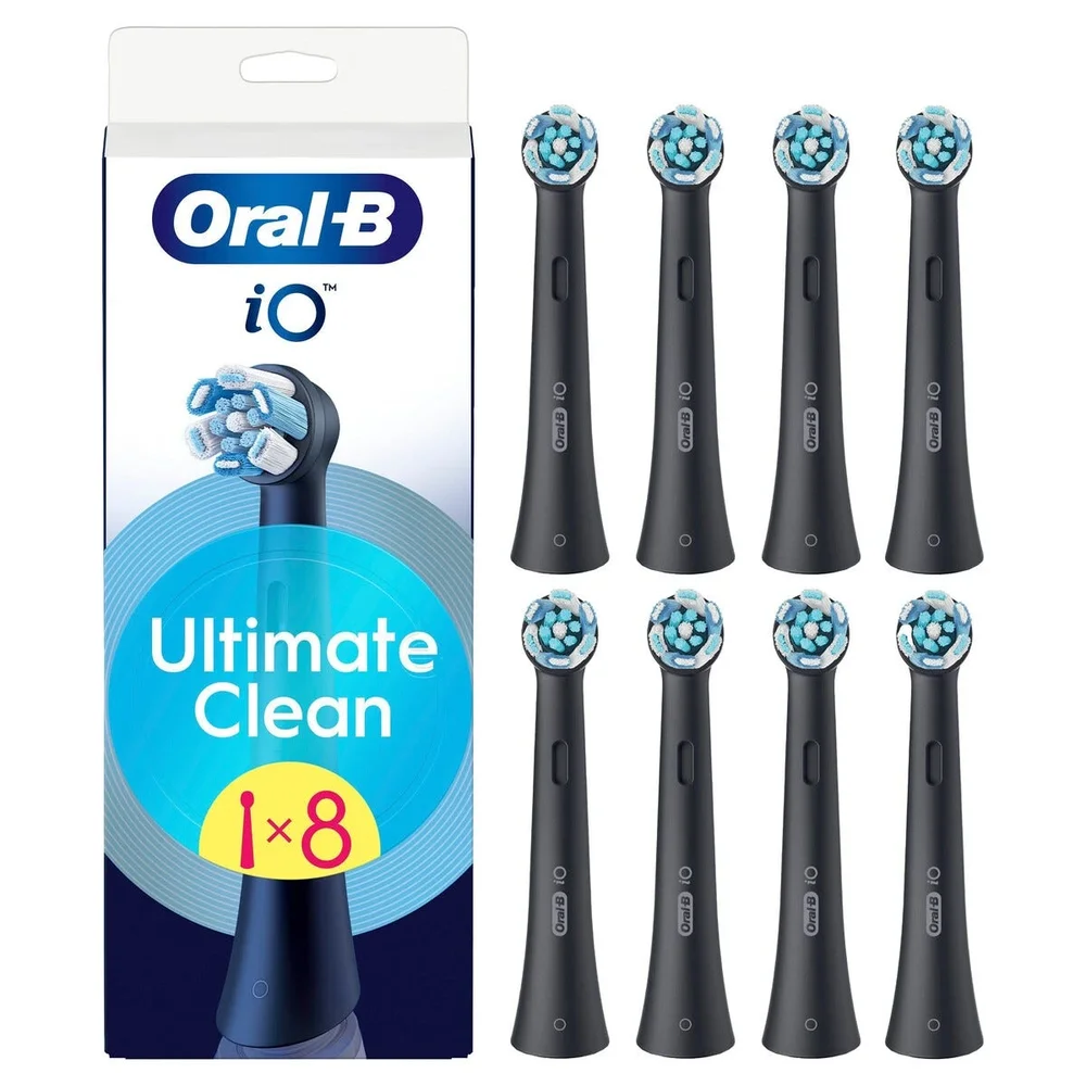 Oral-B iO Ultimate Clean børstehoder 8-pakning, Svart