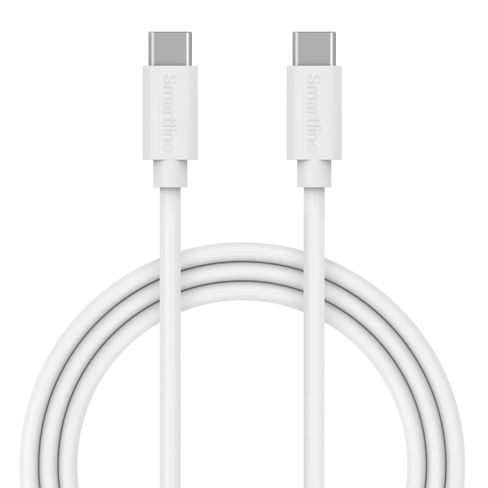 Smartline Ladekabel 3m USB-C – USB-C, Hvit