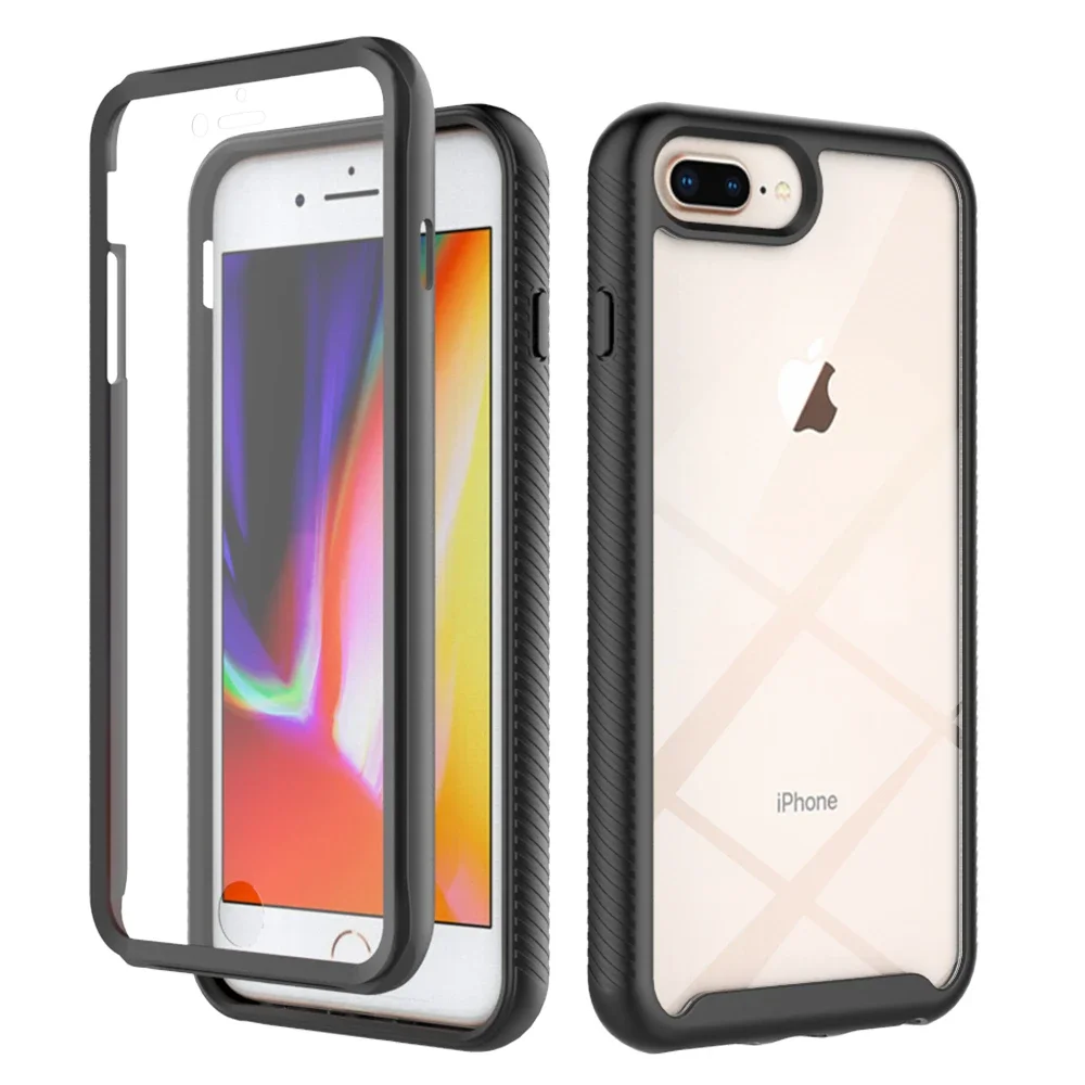 iPhone 6 Plus/6S Plus/iPhone 7 Plus/iPhone 8 Plus Deksel Full Protection, Svart iPhone 6 Plus/6S Plus/iPhone 7 Plus/iPhone 8 Plus Deksel Full Protection, Svart