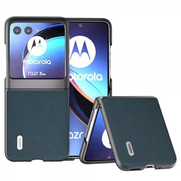 ABEEL Motorola Razr 40 Ultra Deksel Ekte Lær Grønn v:9746320