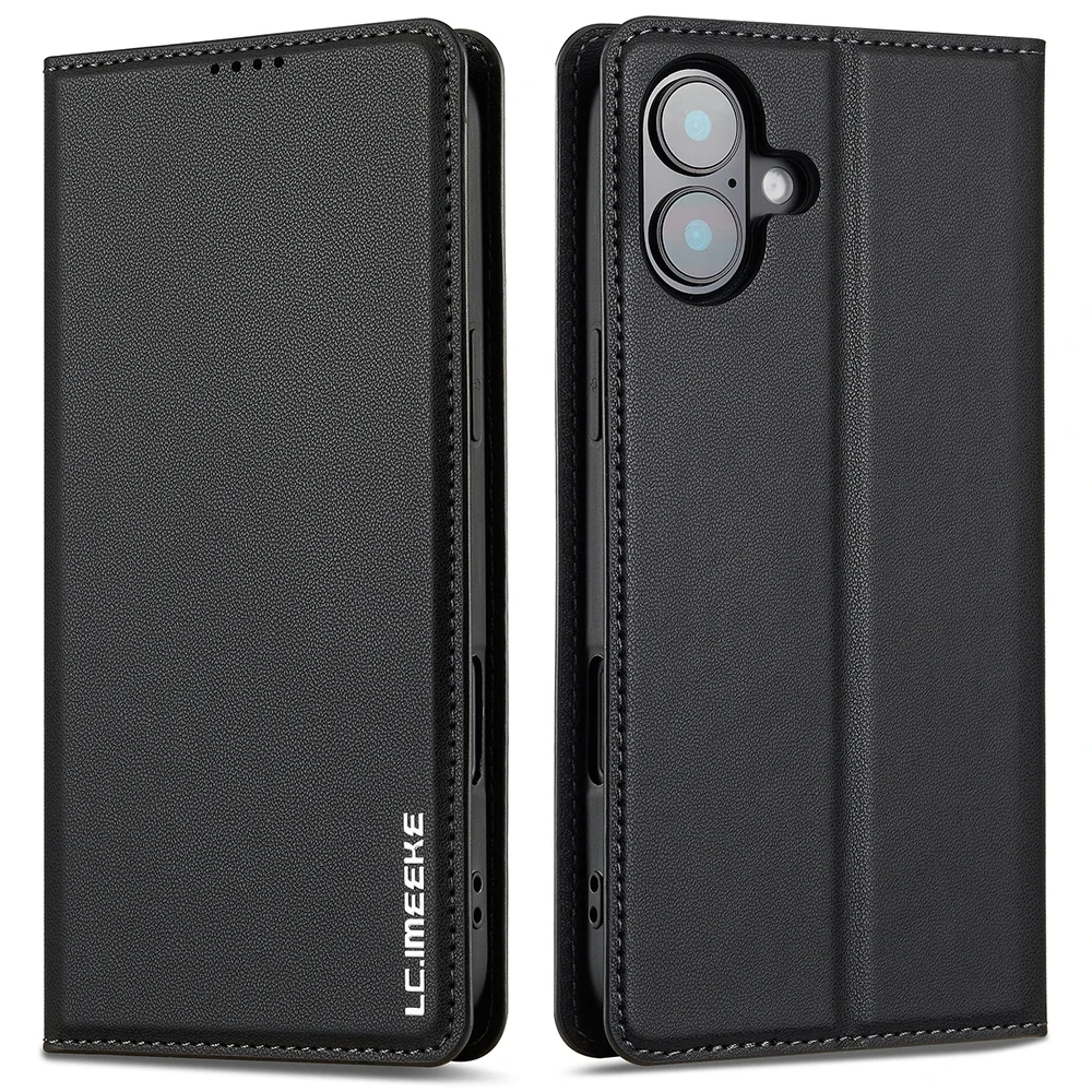 LC.IMEEKE iPhone 17 Slankt lommeboketui, Svart