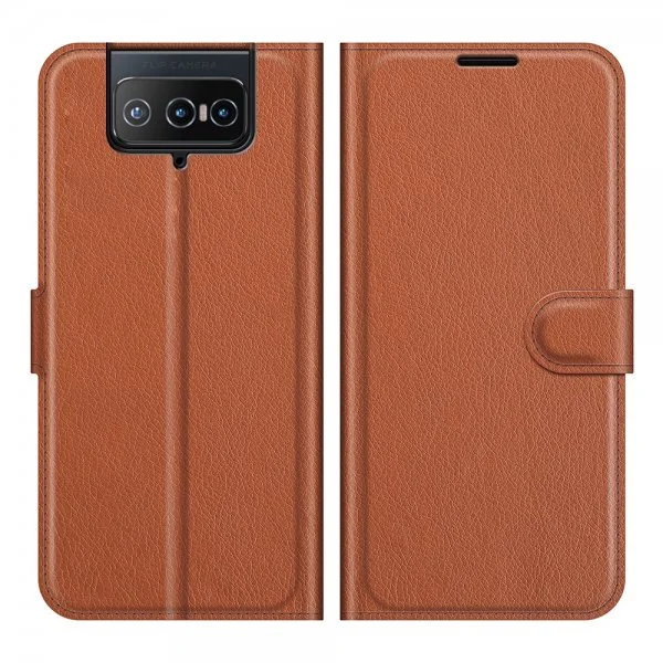 Asus Zenfone 8 Flip Etui Litchi Brun v:3801043