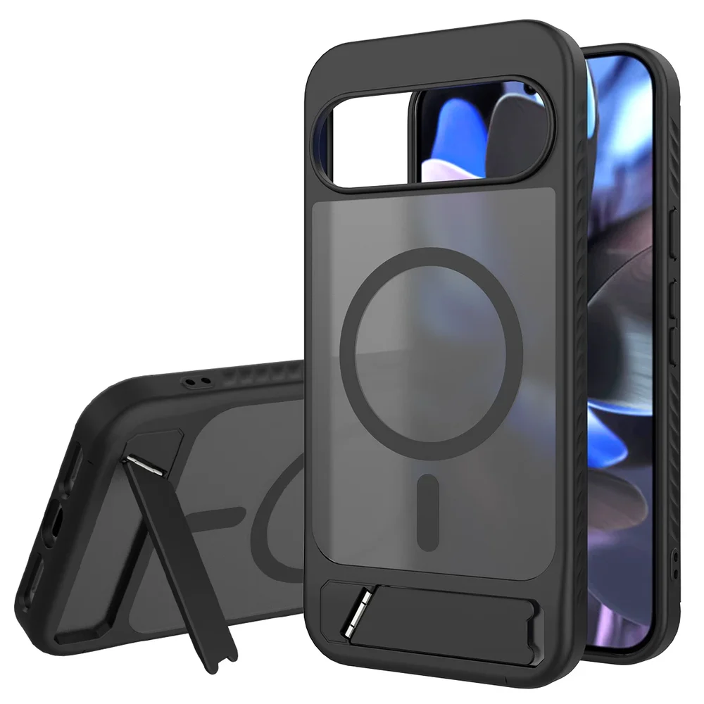 Google Pixel 9 Pro XL Magnetisk hybriddeksel med innebygd stativ, Svart Google Pixel 9 Pro XL Magnetisk hybriddeksel med innebygd stativ, Svart