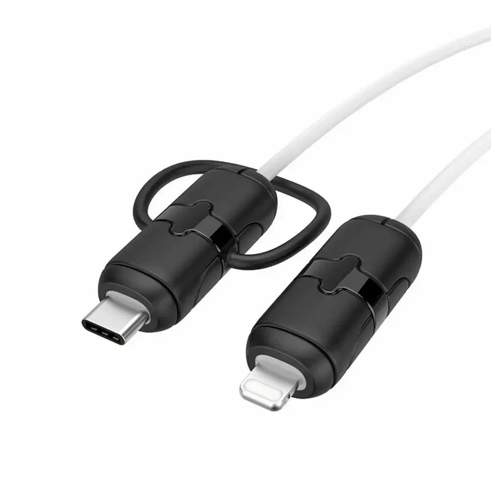 Slitesterk kabelbeskytter for USB-C til Lightning-kabel, Svart Slitesterk kabelbeskytter for USB-C til Lightning-kabel, Svart