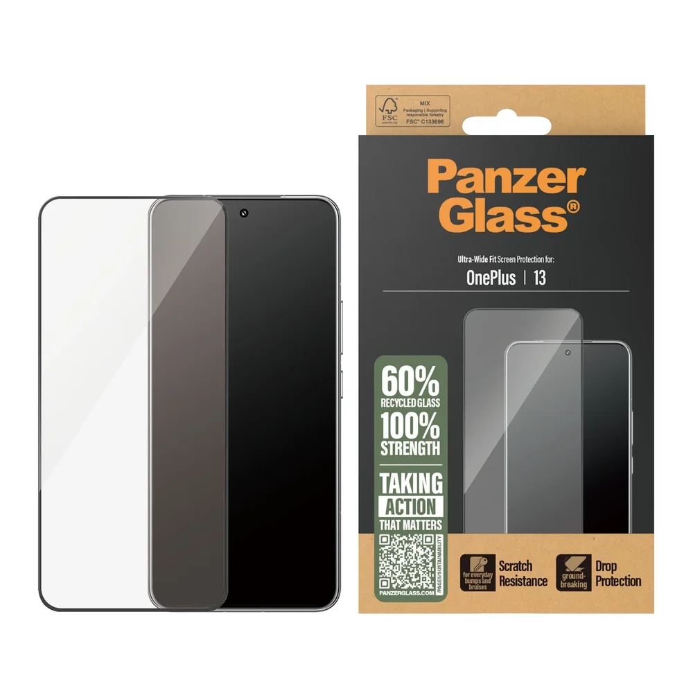 PanzerGlass OnePlus 13 Skjermbeskytter i ripebestandig herdet glass - Ultra Wide Fit