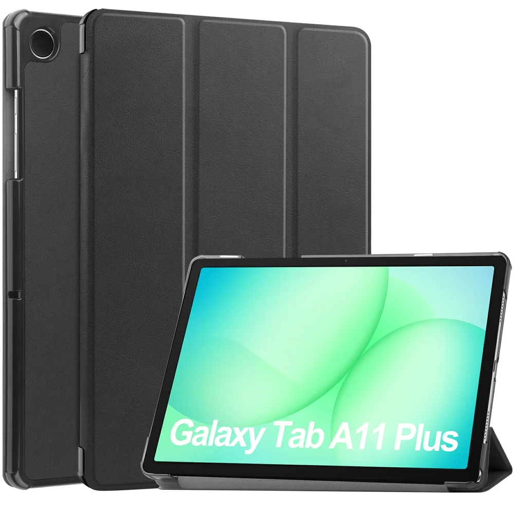 Samsung Galaxy Tab A11 Plus Tri-Fold etui, Svart Samsung Galaxy Tab A11 Plus Tri-Fold etui, Svart