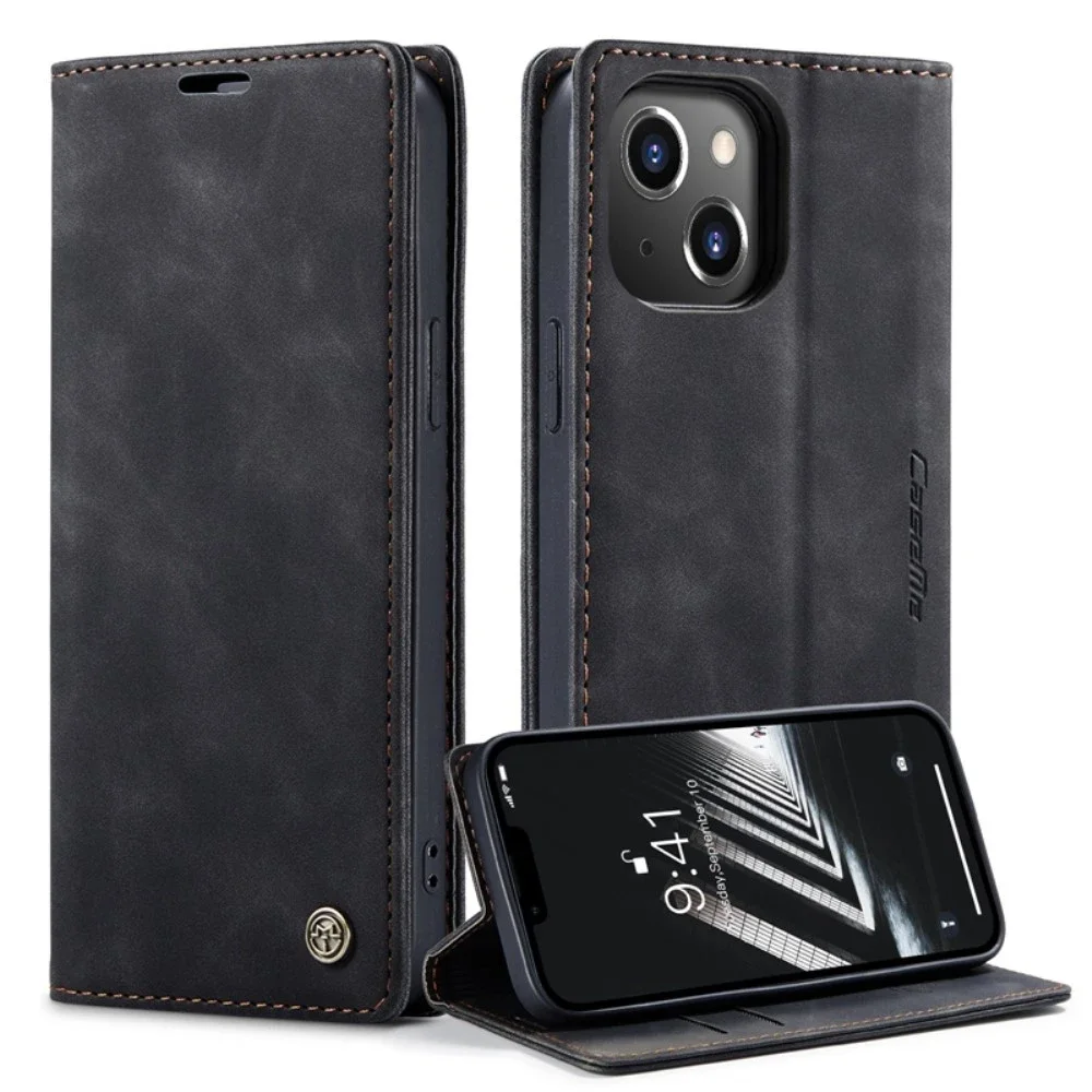 CaseMe iPhone 14 Plus Slankt lommeboketui, Svart CaseMe iPhone 14 Plus Slankt lommeboketui, Svart