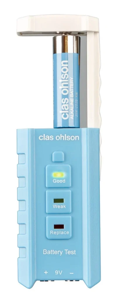 Clas Ohlson Batteritester for AAA-, AA-, C-, D- og 9V-batterier