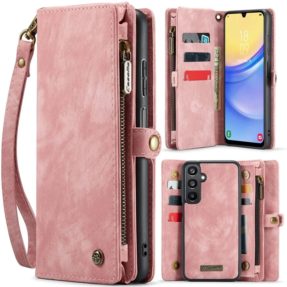CaseMe Samsung Galaxy A16 Romslig lommeboketui med mange kortlommer, Rosa CaseMe Samsung Galaxy A16 Romslig lommeboketui med mange kortlommer, Rosa
