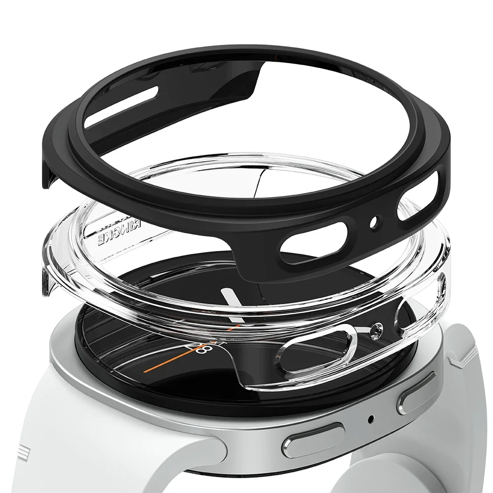 Ringke Samsung Galaxy Watch 9 44mm Tynt deksel (2-pack), Matte Black & Clear