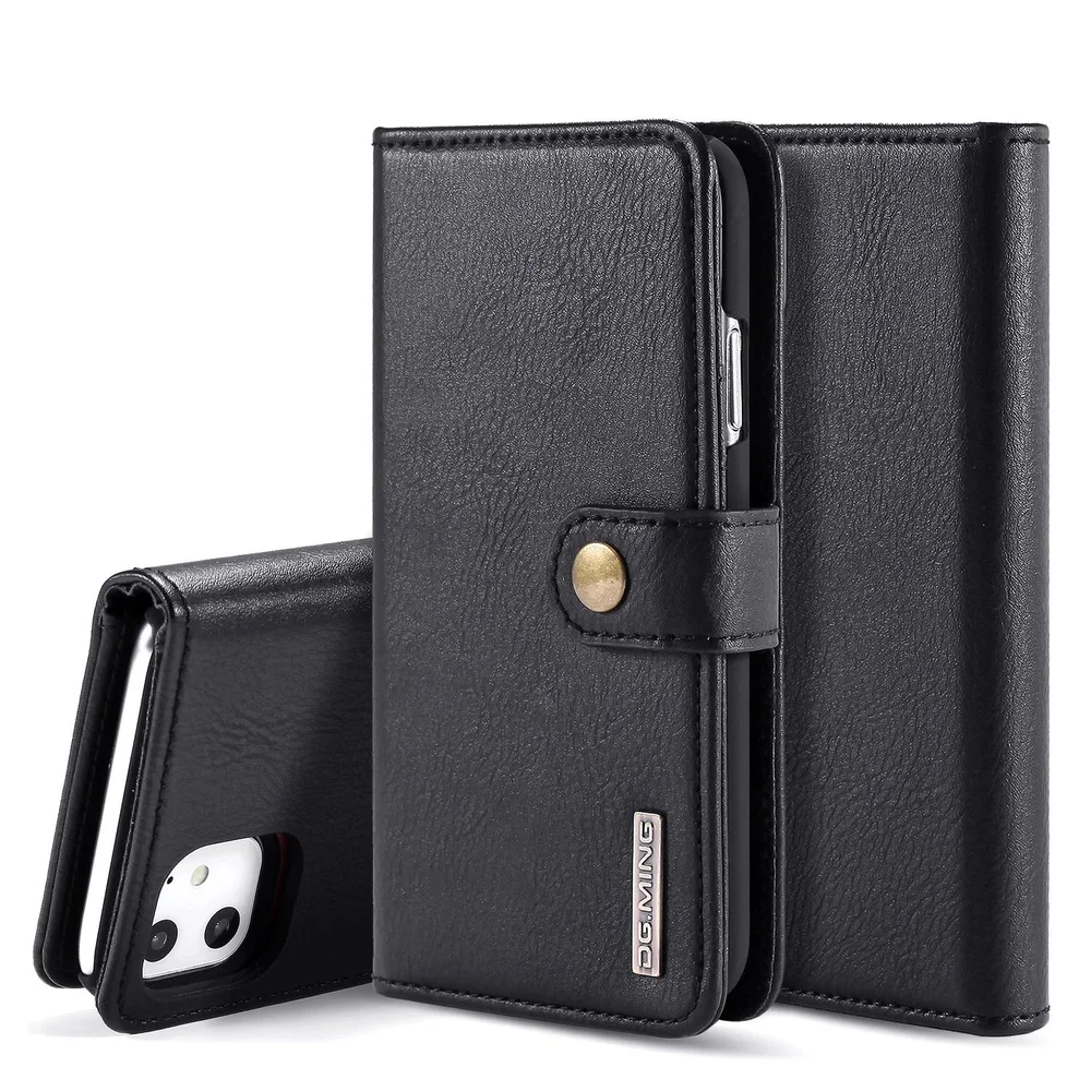 DG.MING iPhone 11 Lommeboketui med avtakbart deksel, Black DG.MING iPhone 11 Lommeboketui med avtakbart deksel, Black
