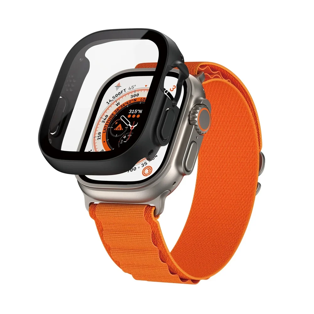 PanzerGlass Apple Watch Ultra 49mm 1st Gen Heldekkende deksel med skjermbeskytter, Svart