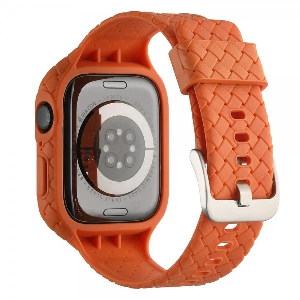 Apple Watch 45mm Armbånd Vevtekstur Oransje v:2394183