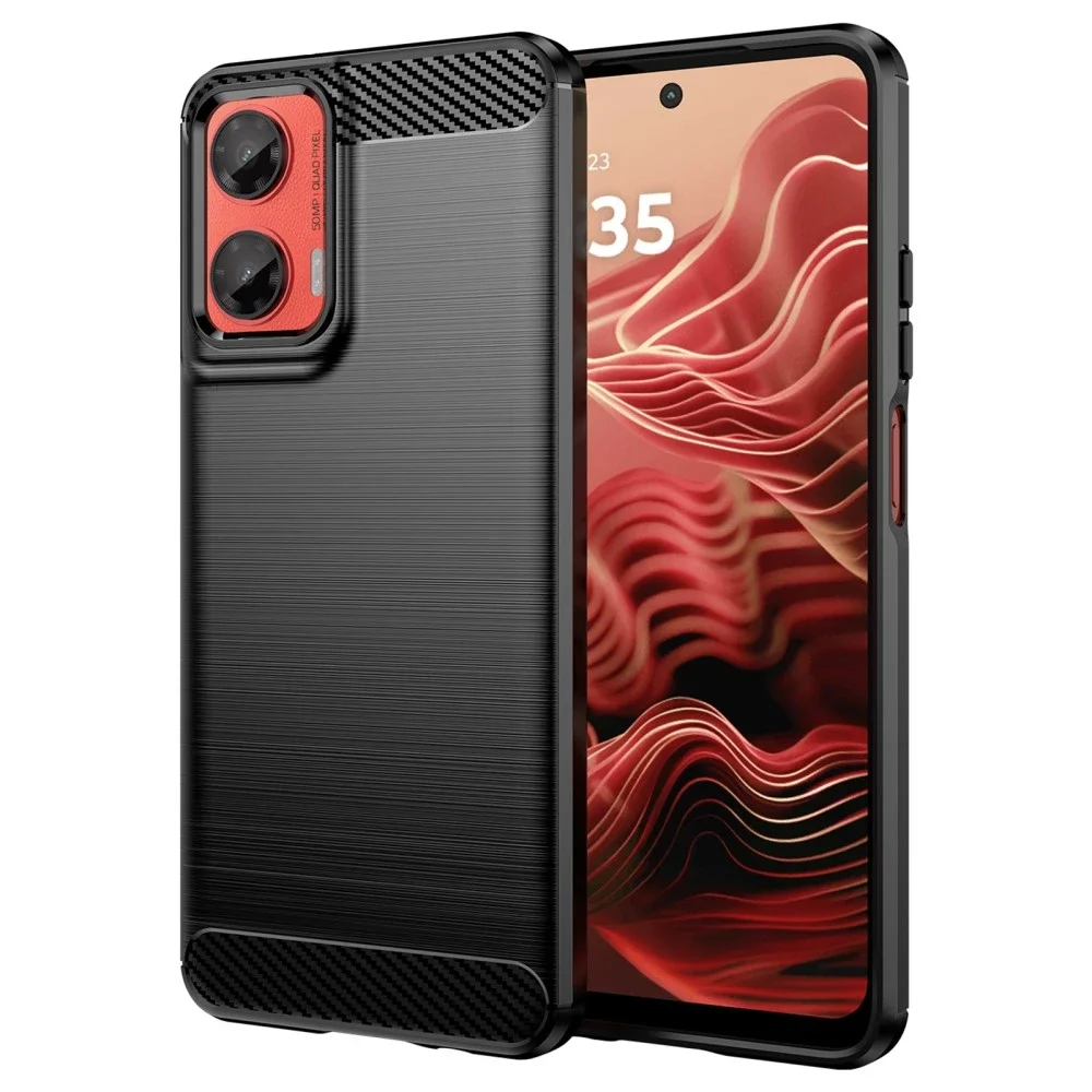 tectTech Motorola Moto G35 TPU-deksel Brushed, Svart tectTech Motorola Moto G35 TPU-deksel Brushed, Svart