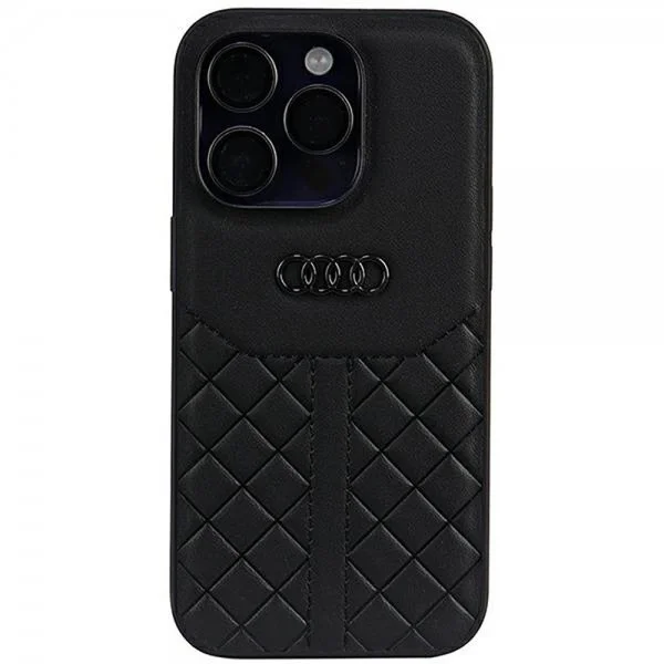 Audi iPhone 14 Pro Deksel Genuine Leather Case Svart v:313233