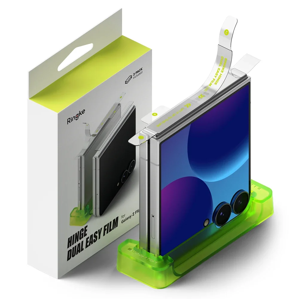 Ringke Samsung Galaxy Z Flip 8 Hinge beskyttelsesfilm med monteringsramme – Dual Easy (2-pack)