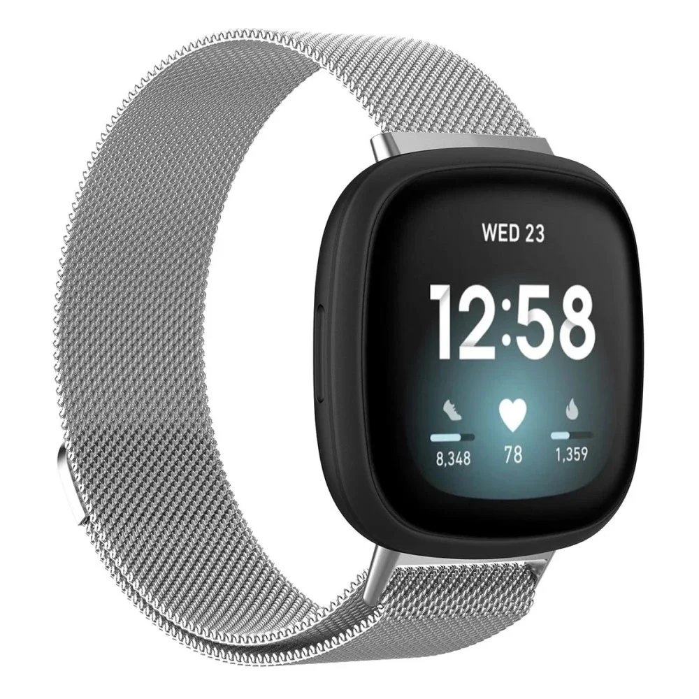 Fitbit Versa 3/Sense Reim Milanese Loop, Sølv
