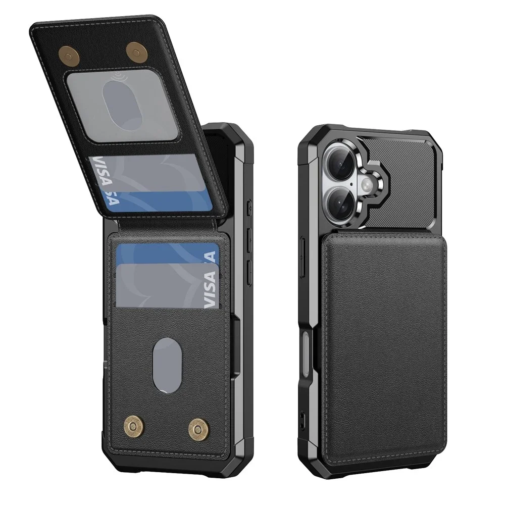 iPhone 17 Stilrent Mobildeksel med Lommebok, Svart