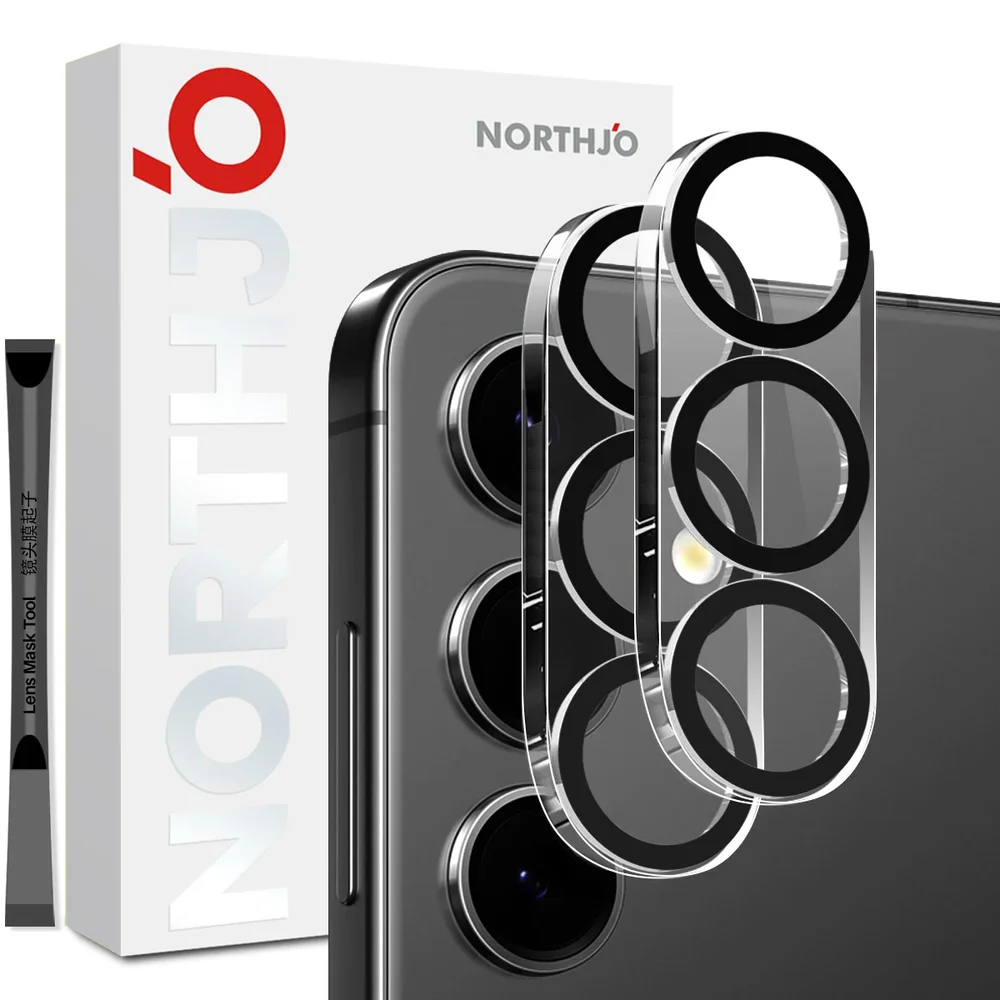 NORTHJO Samsung Galaxy S25 FE 2-pakning kameralinsebeskytter i herdet glass
