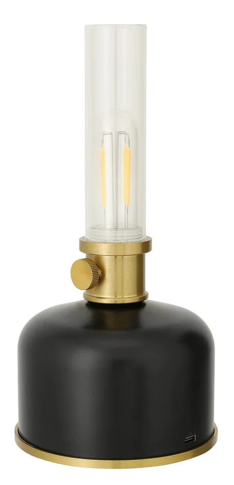 Northlight Oppladbar LED-oljelampe innendørs 22 cm, Svart