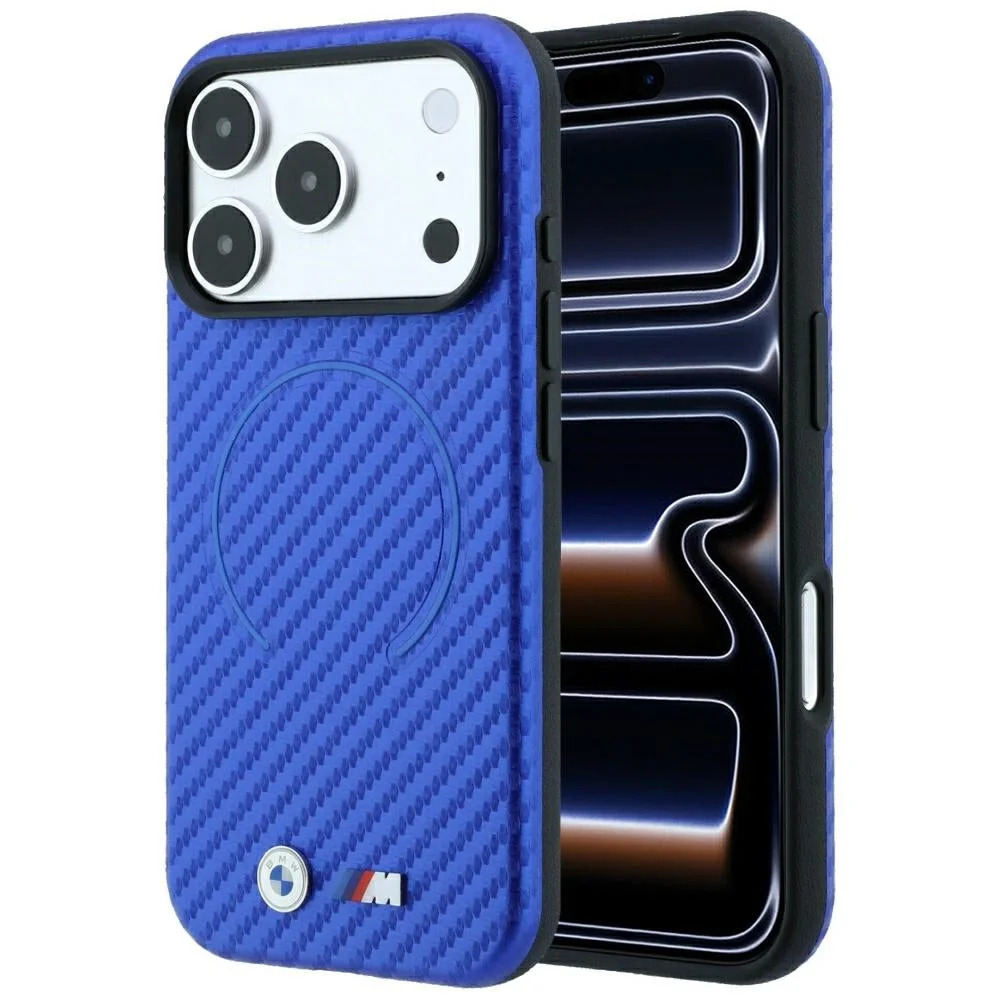 BMW-deksel til iPhone 17 Pro Max/iPhone 18 Pro Max M Carbon med trykt ring Blå v:2738982