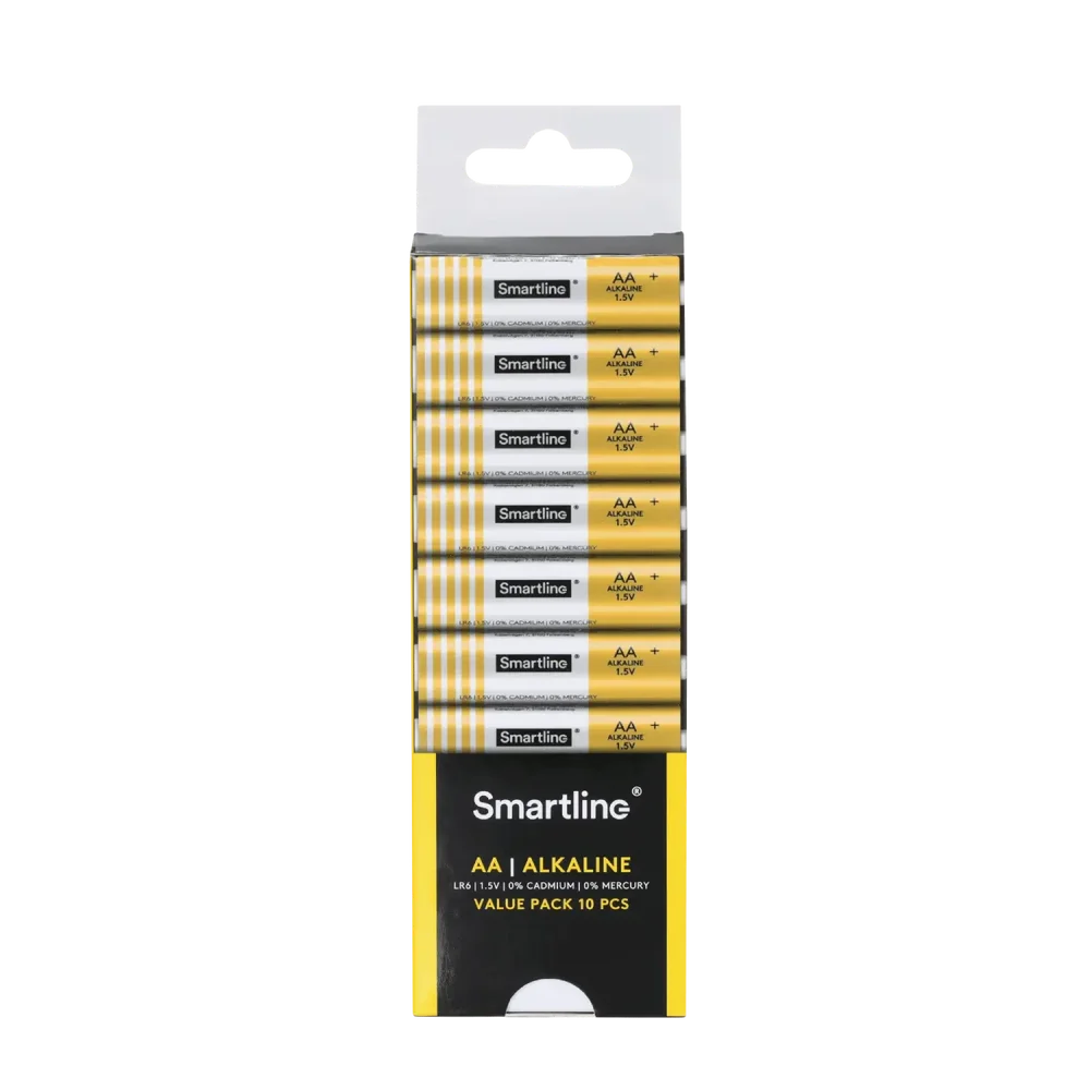 Smartline 10-pakning Alkaliske AA-batterier LR6