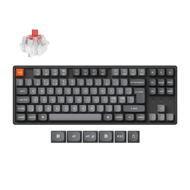 Keychron K8 MAX Tri-Mode Hot Swap Trådløst gamingtastatur QMK/VIA, Super Red