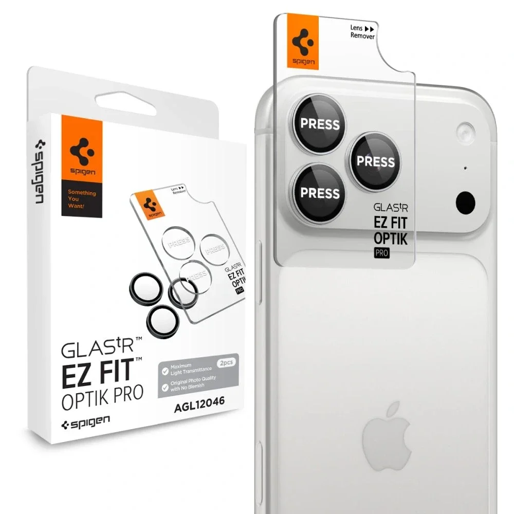 Spigen iPhone 18 Pro EZ Fit Linsebeskytter (2-pack), Sølv