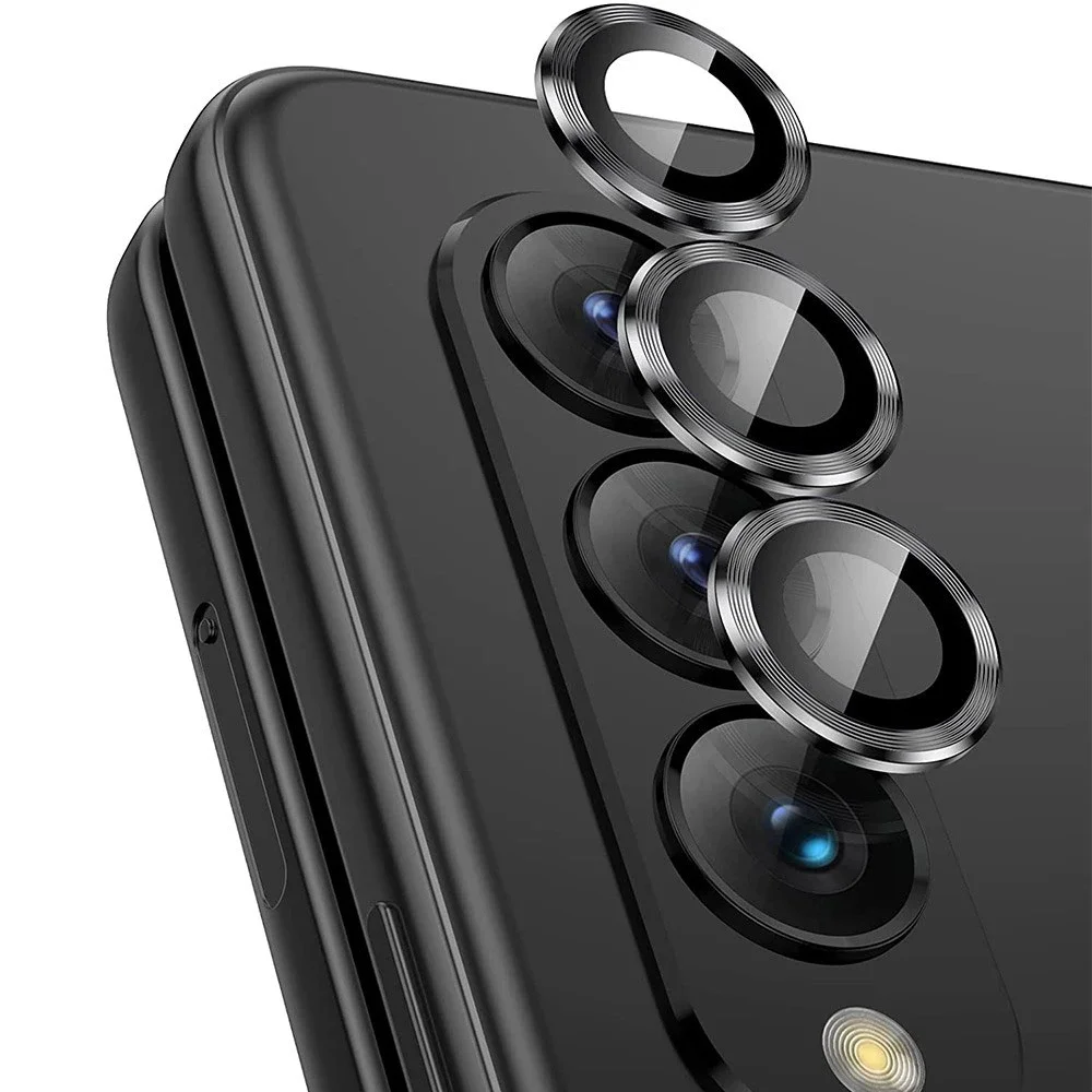 Hat Prince Samsung Galaxy Z Fold 5 Linsebeskytter i glass og aluminium, Svart