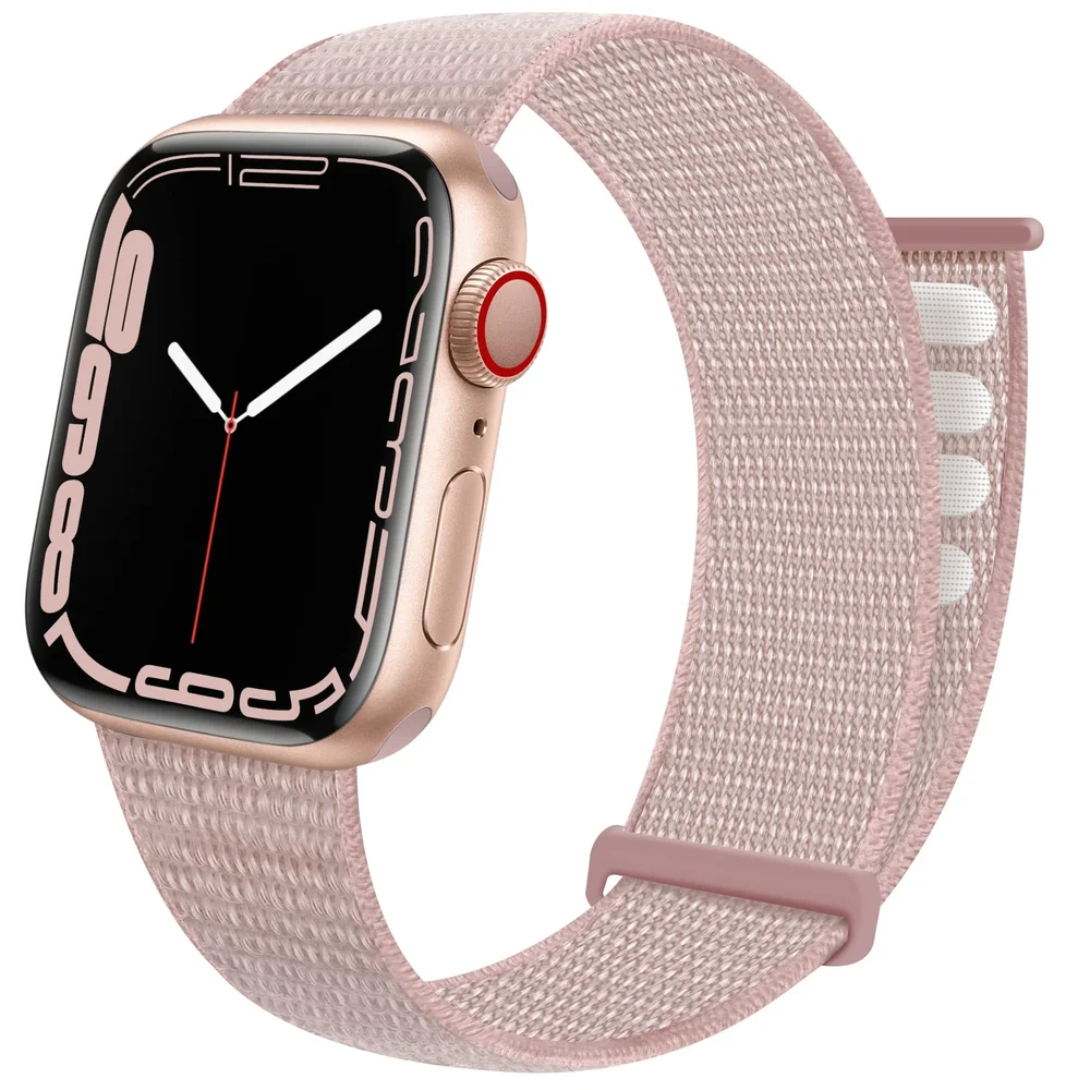 Nylonreim Apple Watch Series 9 41mm, Rosa