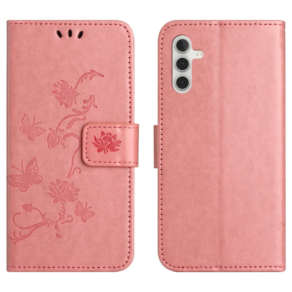 Samsung Galaxy A26 Mobiletui med sommerfugler, Rosa