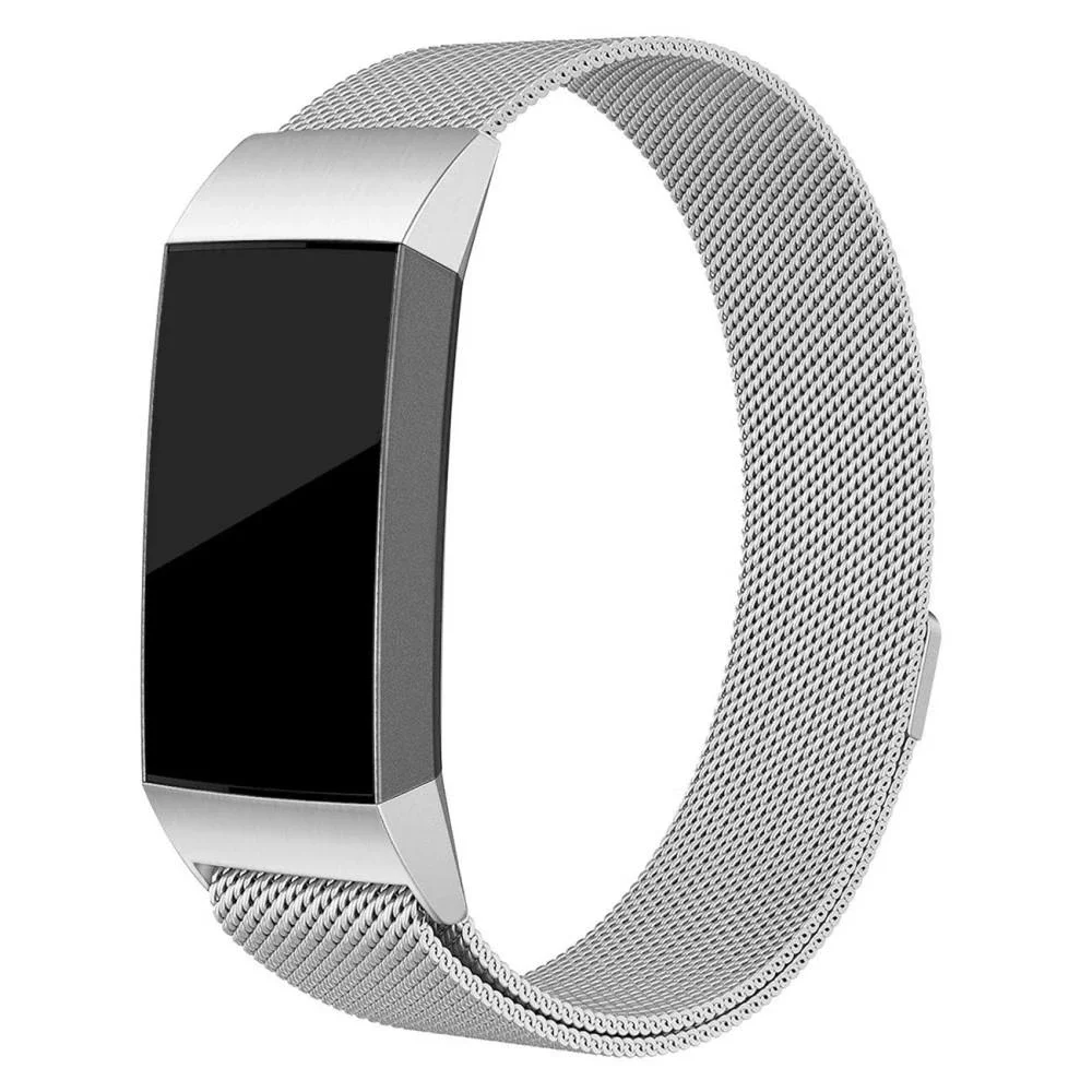 Fitbit Charge 4/Charge 3 Reim Milanese Loop, Sølv Fitbit Charge 4/Charge 3 Reim Milanese Loop, Sølv