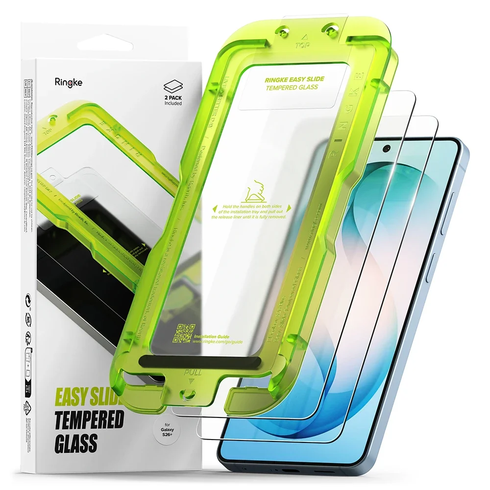 Ringke Samsung Galaxy S26 Plus Skjermbeskytter i glass med monteringsramme (2-pack)