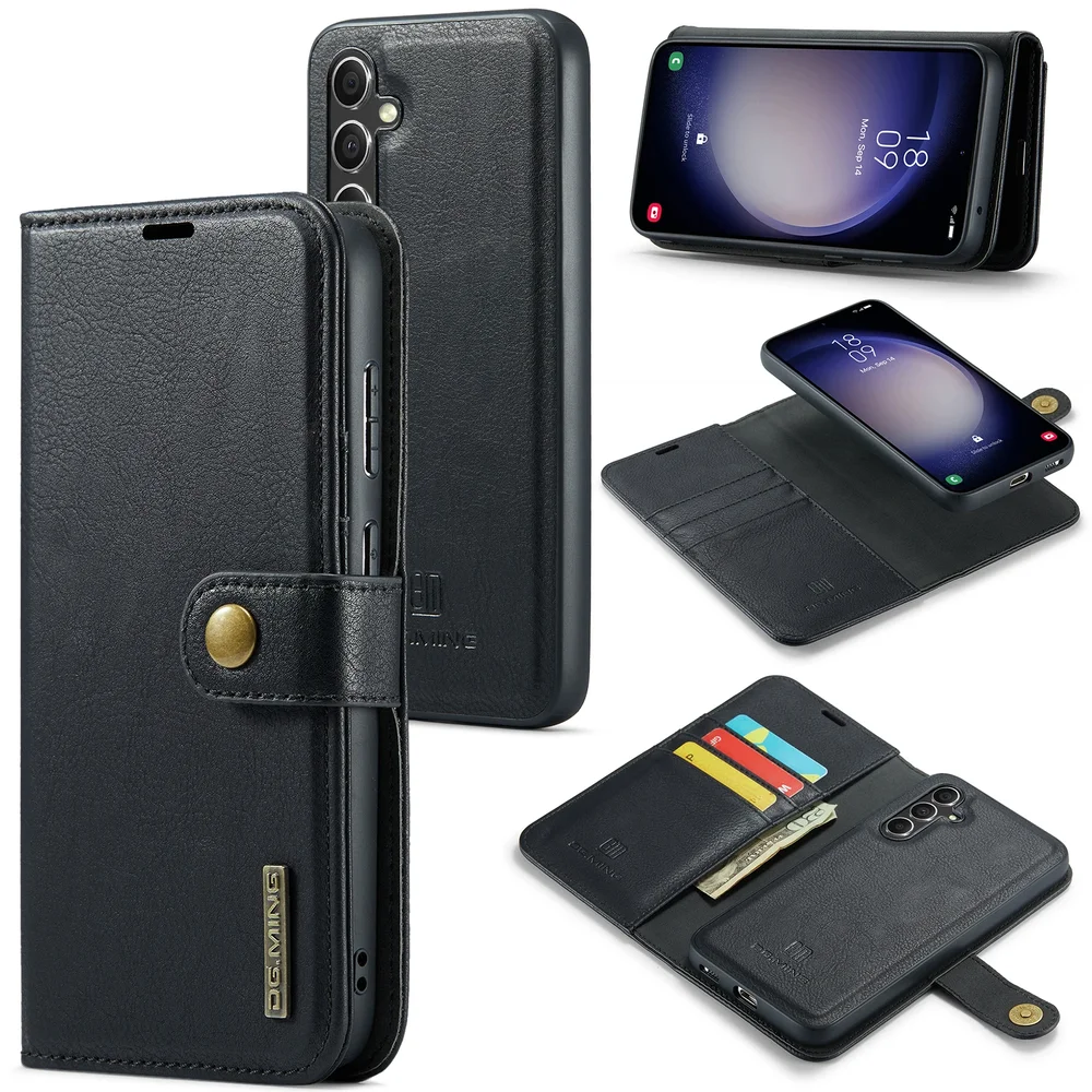 DG.MING Samsung Galaxy S26 Plus Lommeboketui med avtakbart deksel, Black